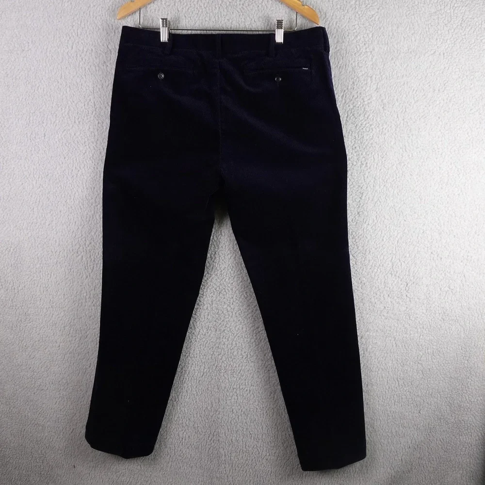 Polo Ralph Lauren Mens Classic Fit Navy Blue Corduroy Pants 35x32 Stretch Cotton